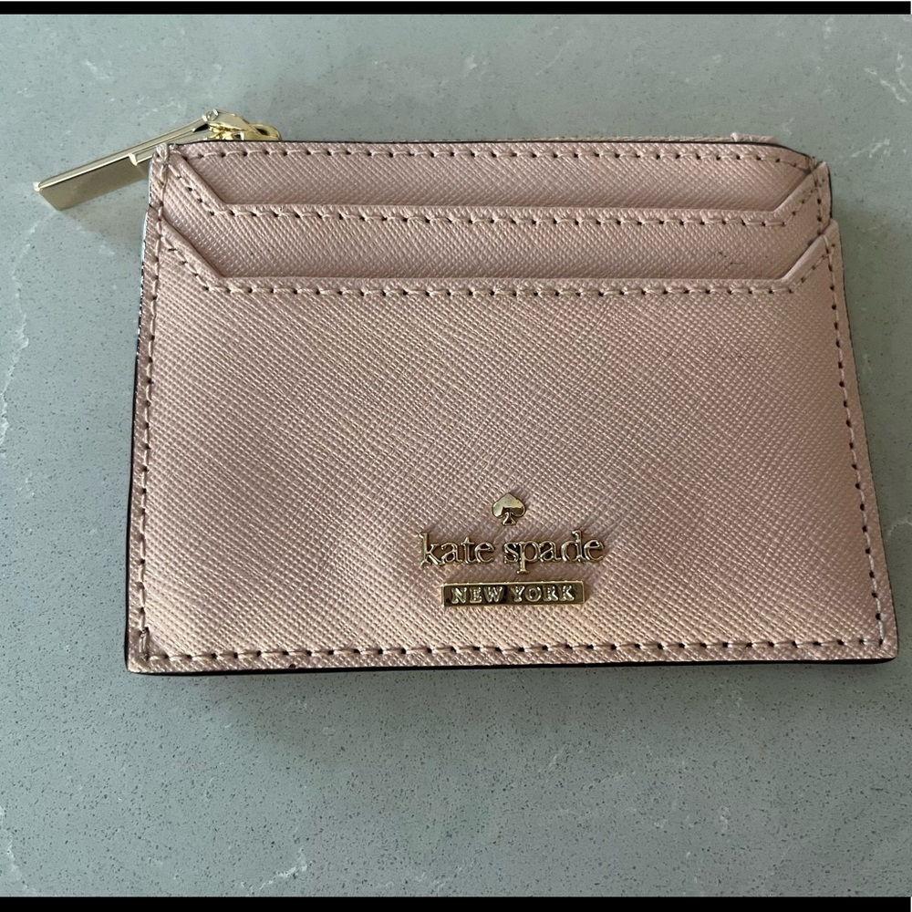Kate Spade pink card holder keychain